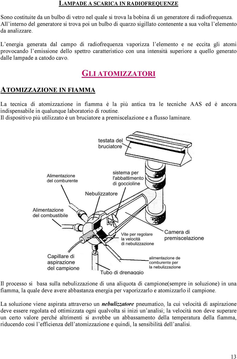 L energia generata dal campo di radiofrequenza vaporizza l elemento e ne eccita gli atomi provocando l emissione dello spettro caratteristico con una intensità superiore a quello generato dalle