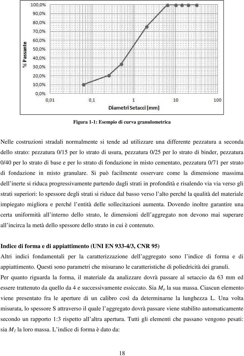 Si può facilmente osservare come la dimensione massima dell inerte si riduca progressivamente partendo dagli strati in profondità e risalendo via via verso gli strati superiori: lo spessore degli