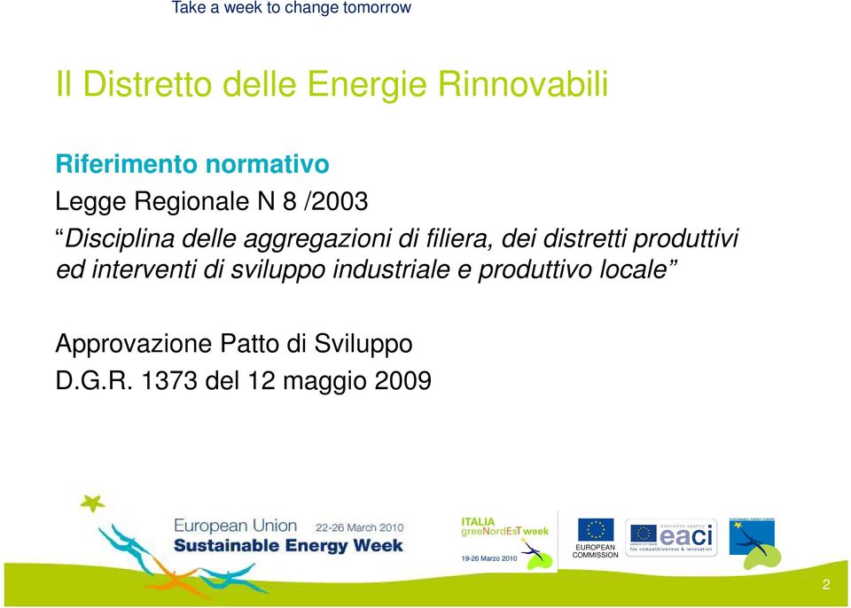 distretti produttivi ed interventi di sviluppo industriale e