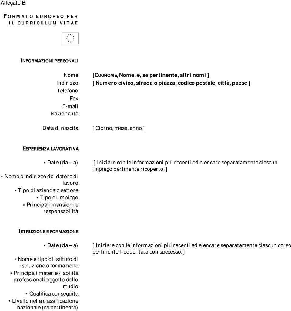 mansioni e responsabilità [ Iniziare con le informazioni più recenti ed elencare separatamente ciascun impiego pertinente ricoperto.