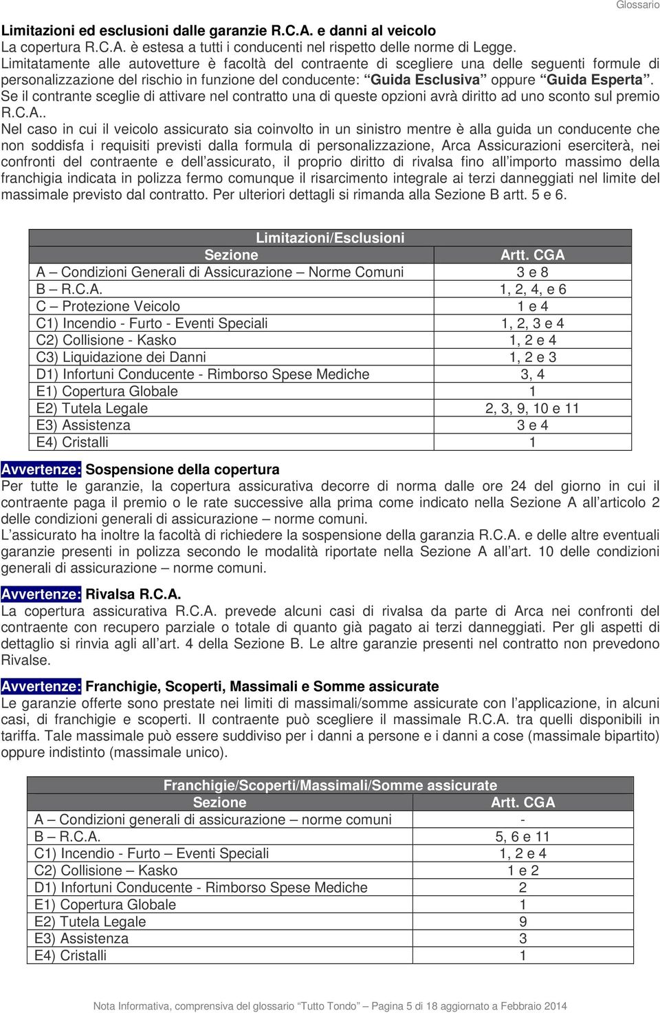 Se il contrante sceglie di attivare nel contratto una di queste opzioni avrà diritto ad uno sconto sul premio R.C.A.