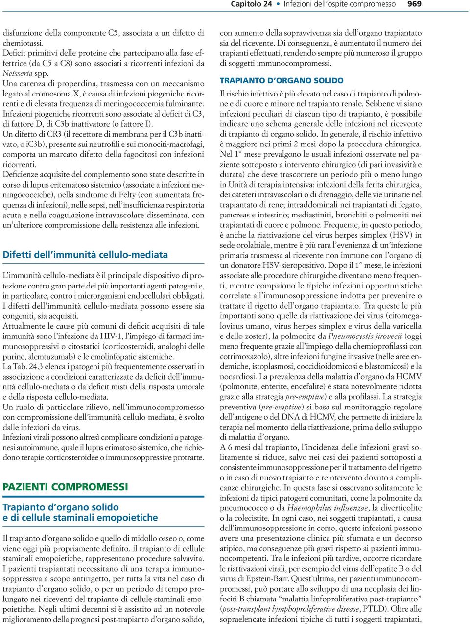 Una carenza di properdina, trasmessa con un meccanismo legato al cromosoma X, è causa di infezioni piogeniche ricorrenti e di elevata frequenza di meningococcemia fulminante.