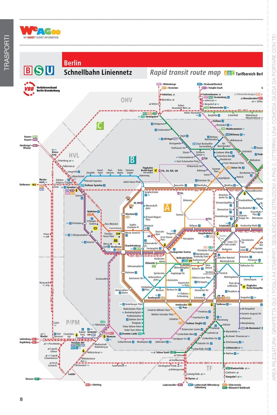 transit route map Tarifbereich Berlin tariff Falkensee C d Spandau P/PM Park Sanssouci Charlottenhof d Pichelsberg d S Olympiastadion Zitadelle Altstadt Spandau Rathaus Spandau RE4 RE2 RB10 RB14