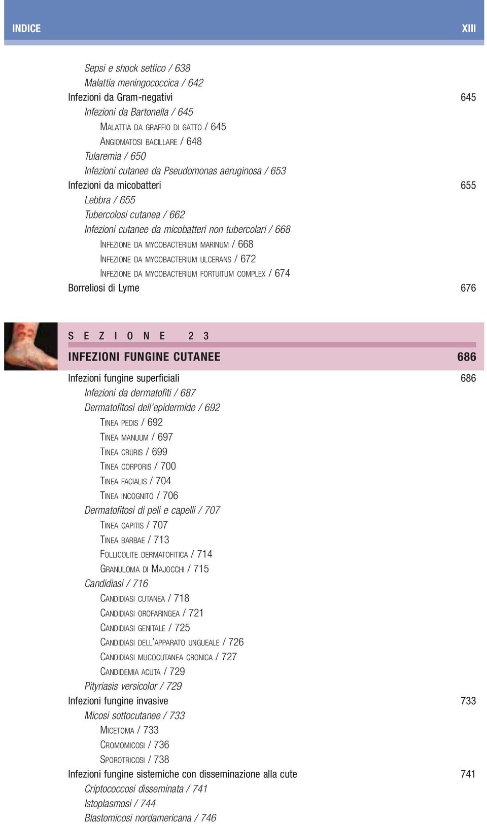 DA MYCOBACTERIUM MARINUM / 668 INFEZIONE DA MYCOBACTERIUM ULCERANS / 672 INFEZIONE DA MYCOBACTERIUM FORTUITUM COMPLEX / 674 Borreliosi di Lyme 676 S E Z I O N E 2 3 INFEZIONI FUNGINE CUTANEE 686