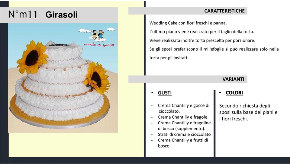 Se gli sposi preferiscono il millefoglie si può realizzare solo nella torta per gli invitati.