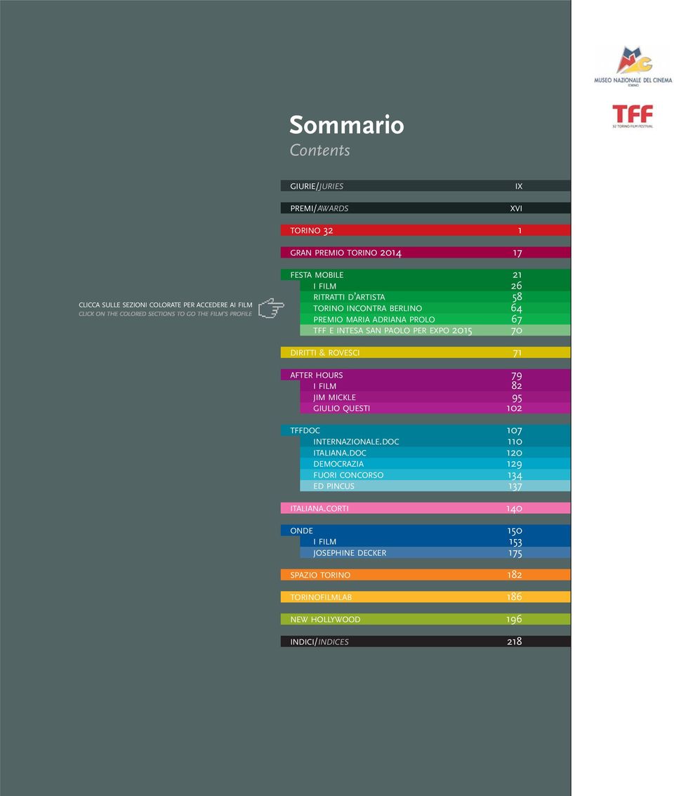 ROVESCI 71 AFTER HOURS 79 IFILM 82 JIM MICKLE 95 GIULIO QUESTI 102 TFFDOC 107 INTERNAZIONALE.DOC 110 ITALIANA.