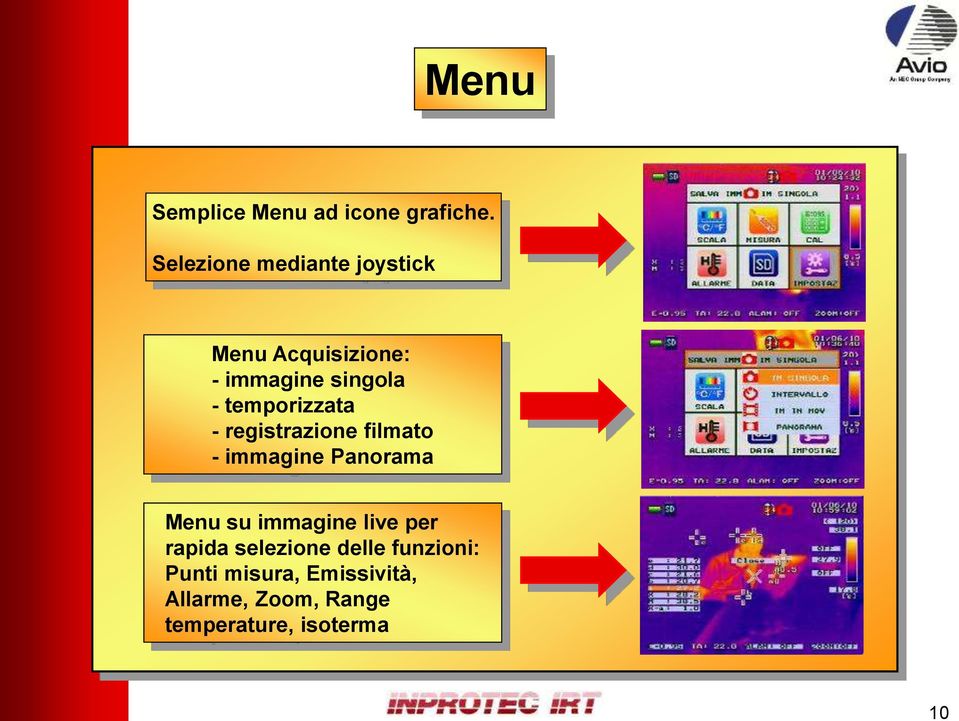 temporizzata - registrazione filmato - immagine Panorama Menu su immagine