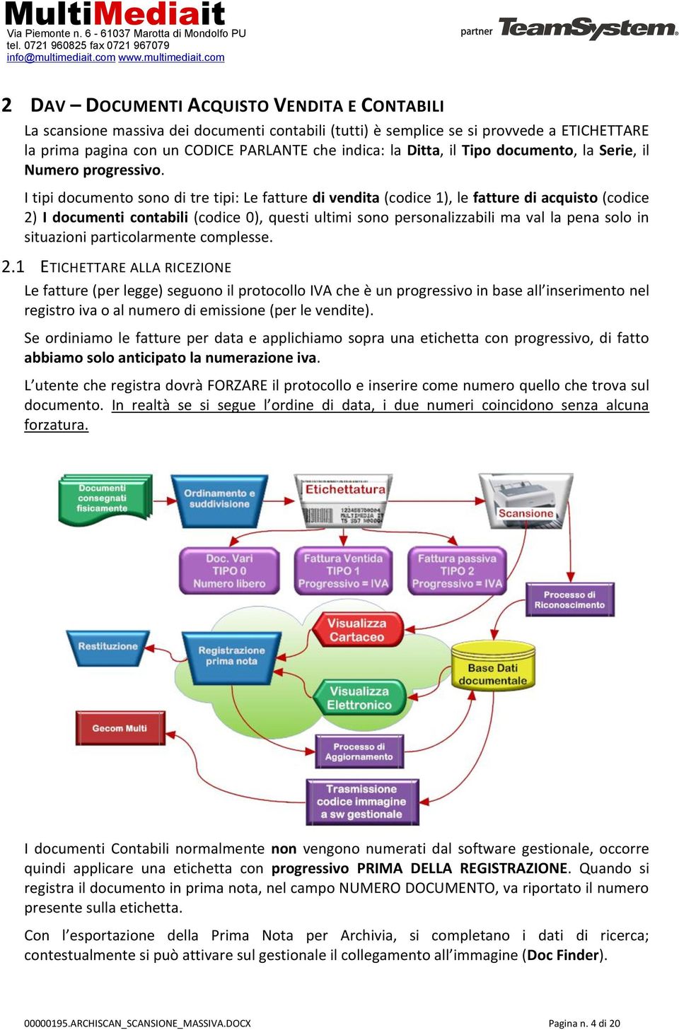 I tipi documento sono di tre tipi: Le fatture di vendita (codice 1), le fatture di acquisto (codice 2) I documenti contabili (codice 0), questi ultimi sono personalizzabili ma val la pena solo in