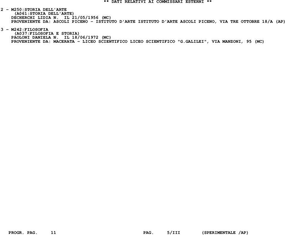 18/A (AP) 3 - M242:FILOSOFIA (A037:FILOSOFIA E STORIA) PAOLONI DANIELA N.
