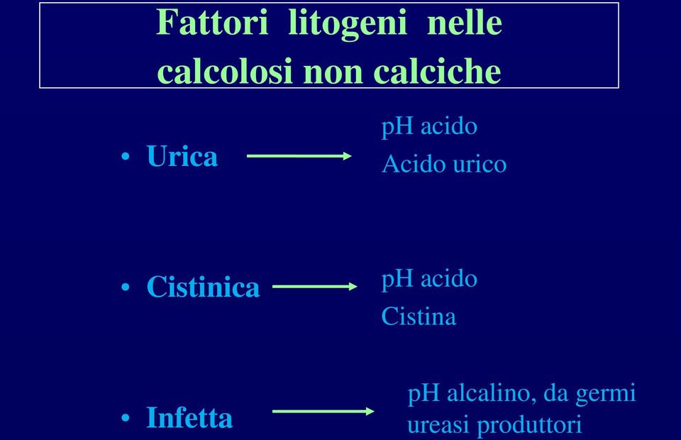 Cistinica ph acido Cistina Infetta