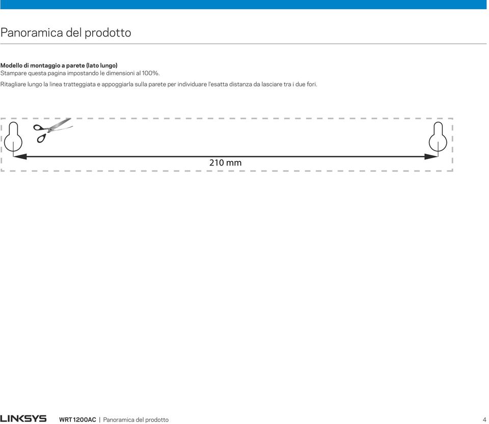 Ritagliare lungo la linea tratteggiata e appoggiarla sulla parete per