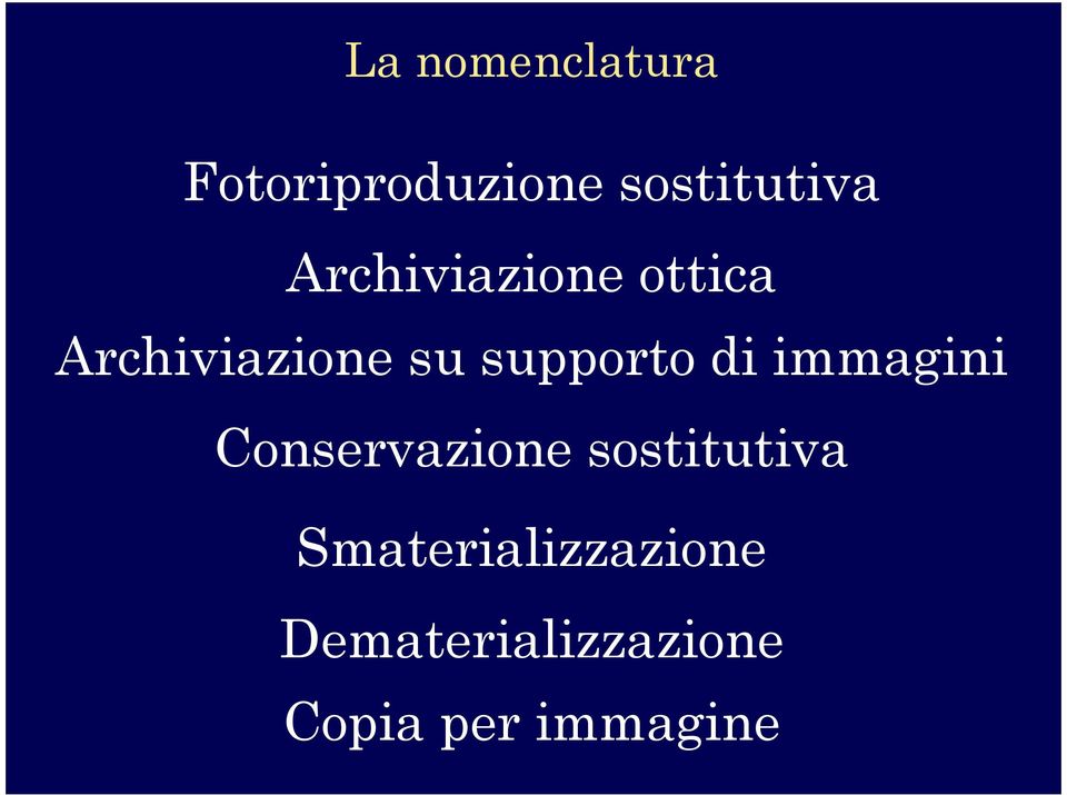 di immagini Conservazione sostitutiva