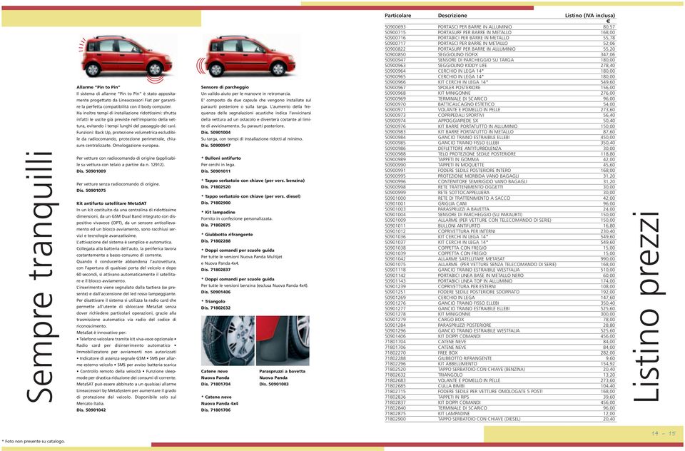 Funzioni: Back Up, protezione volumetrica escludibile da radiocomando, protezione perimetrale, chiusure centralizzate. Omologazione europea.