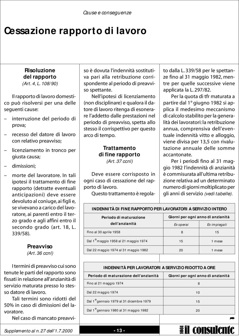 per giusta causa; dimissioni; morte del lavoratore.