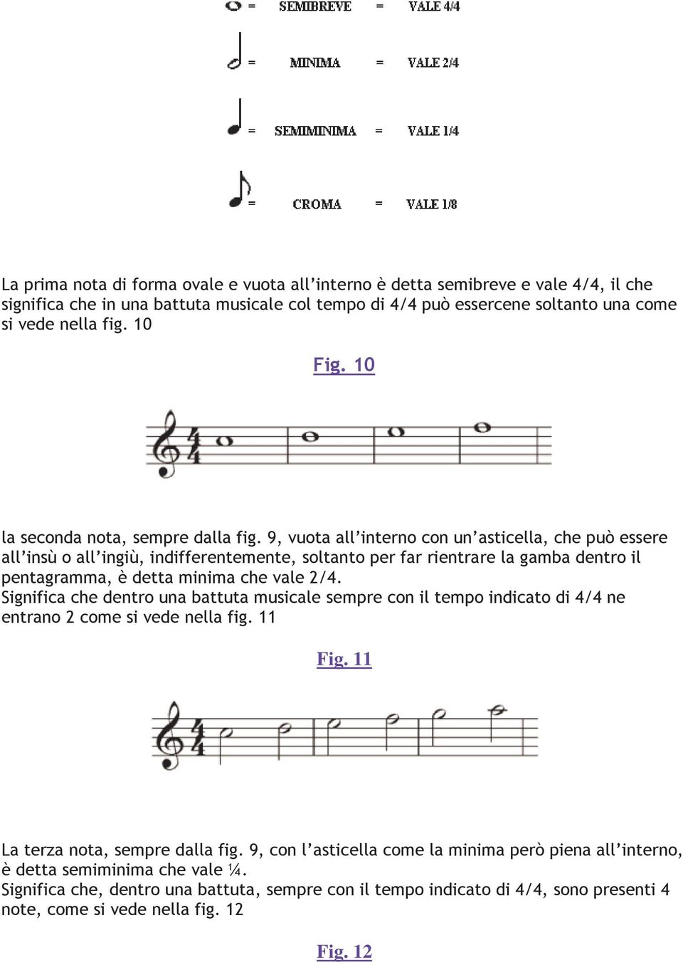 9, vuota all interno con un asticella, che può essere all insù o all ingiù, indifferentemente, soltanto per far rientrare la gamba dentro il pentagramma, è detta minima che vale 2/4.