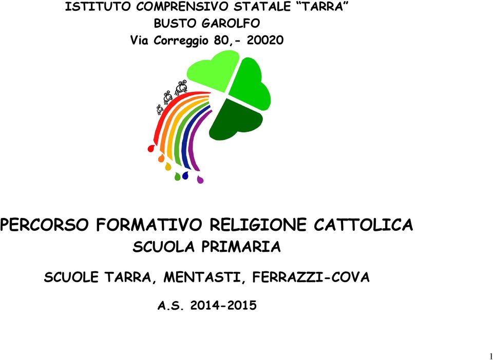 FORMATIVO RELIGIONE CATTOLICA SCUOLA PRIMARIA