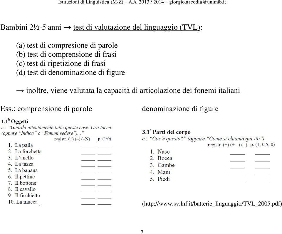 di figure inoltre, viene valutata la capacità di articolazione dei fonemi italiani Ess.