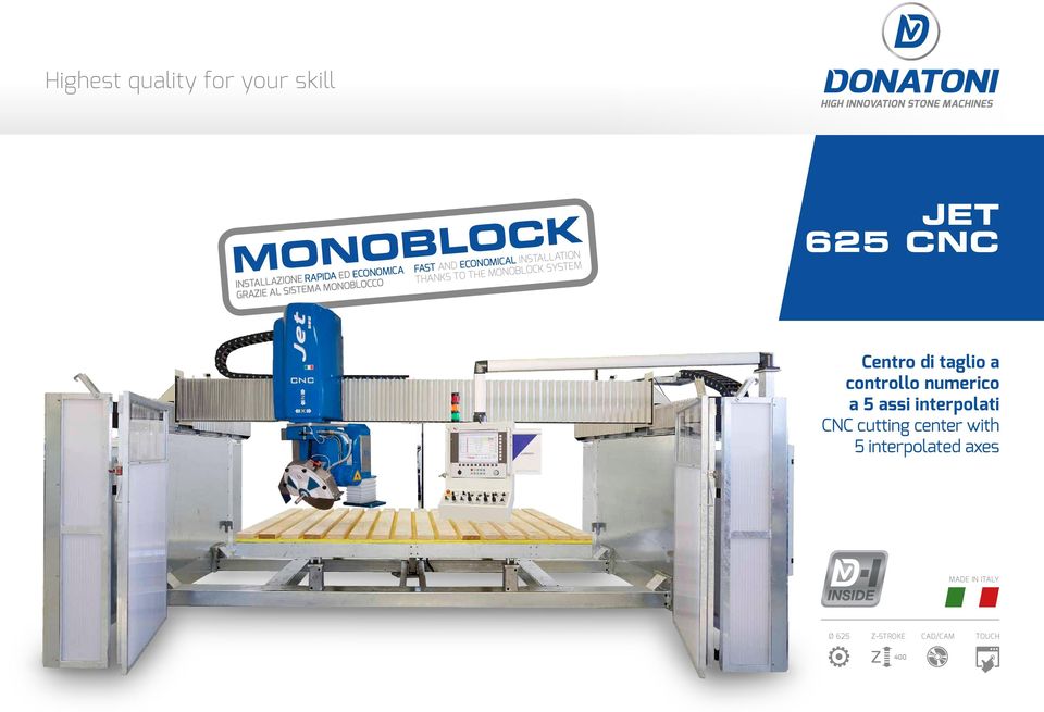 MONOBLOCK SYSTEM JET 625 cnc Centro di taglio a controllo numerico a 5 assi