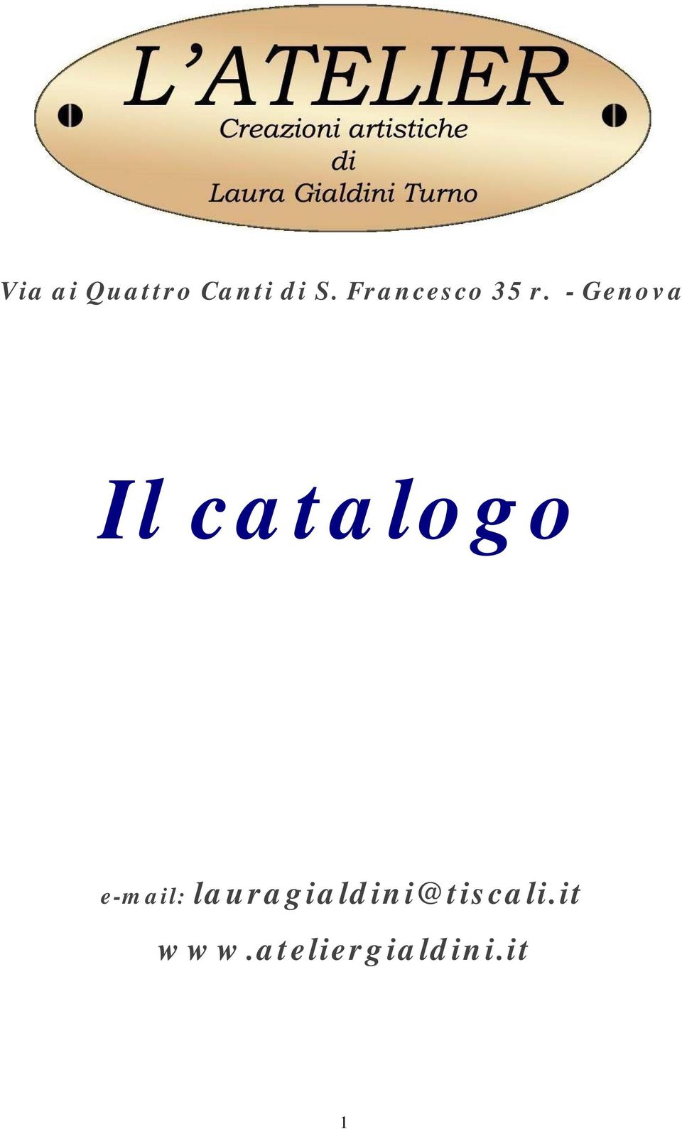 - Genova Il catalogo e-mail: