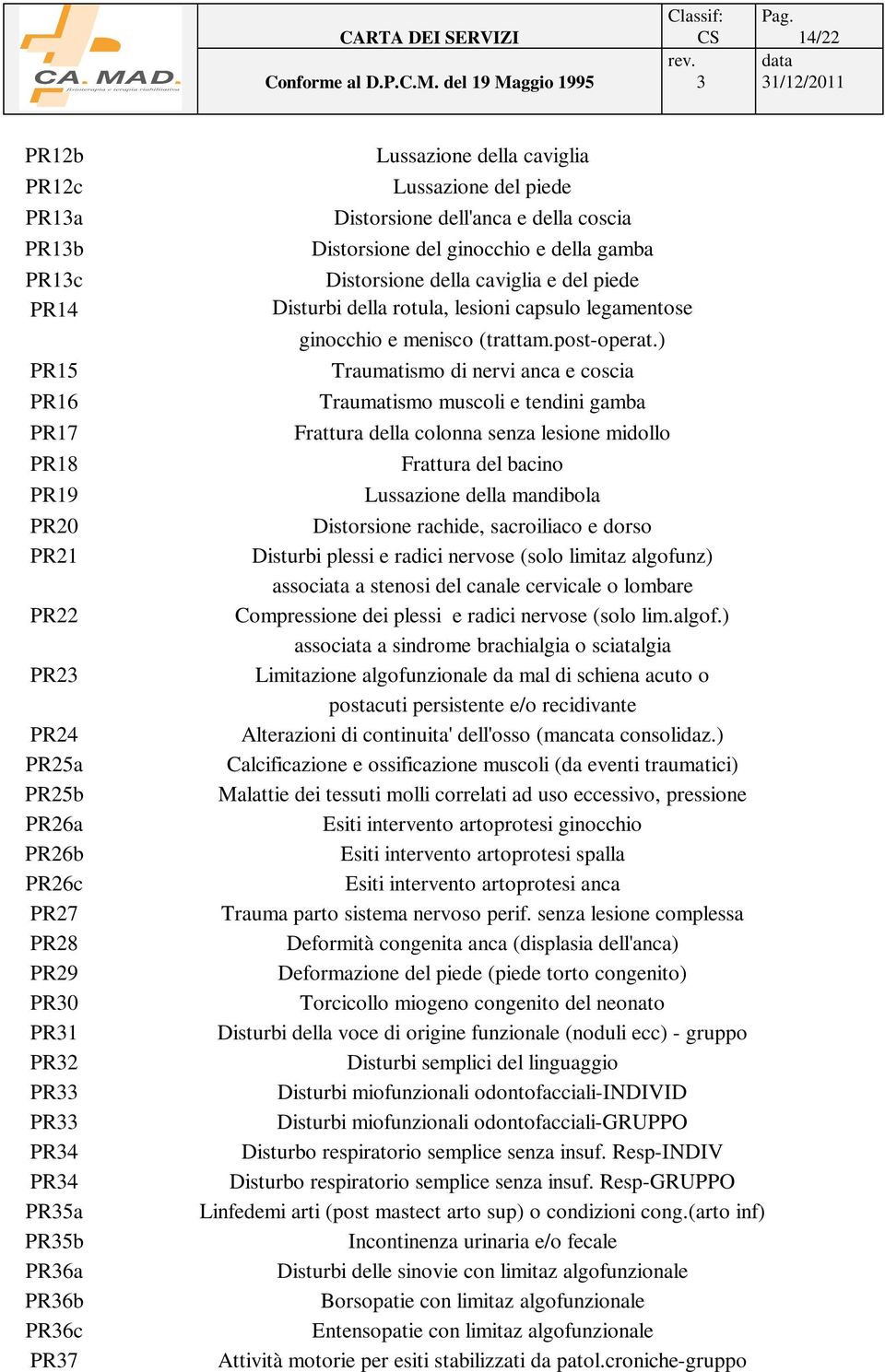 capsulo legamentose ginocchio e menisco (trattam.post-operat.