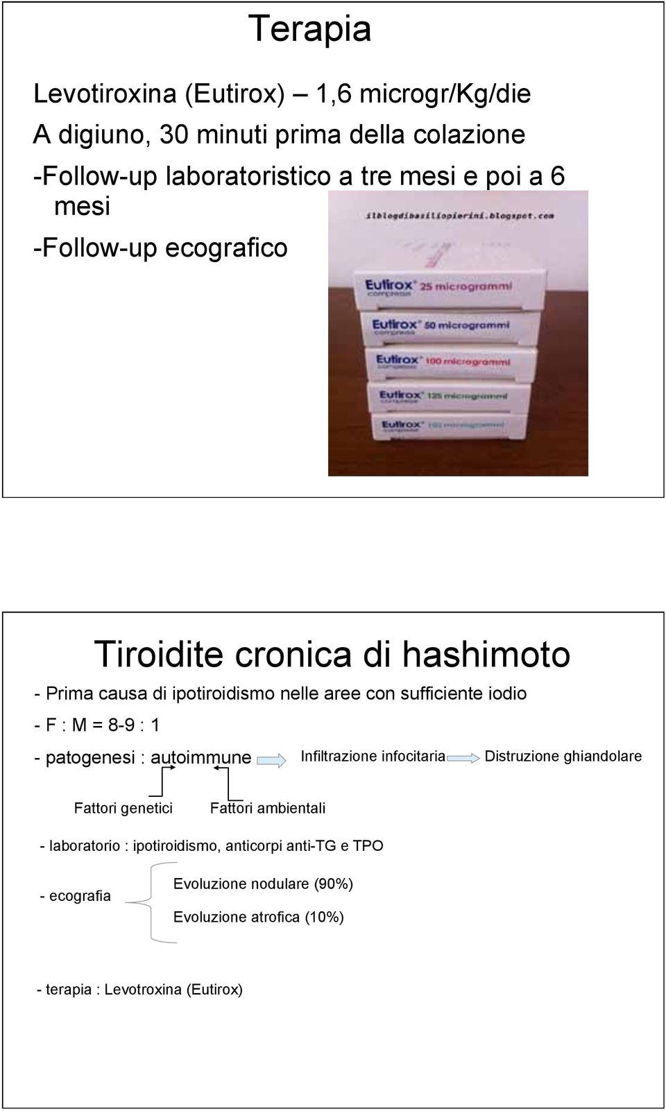 8-9 : 1 - patogenesi : autoimmune Infiltrazione infocitaria Distruzione ghiandolare Fattori genetici Fattori ambientali - laboratorio :