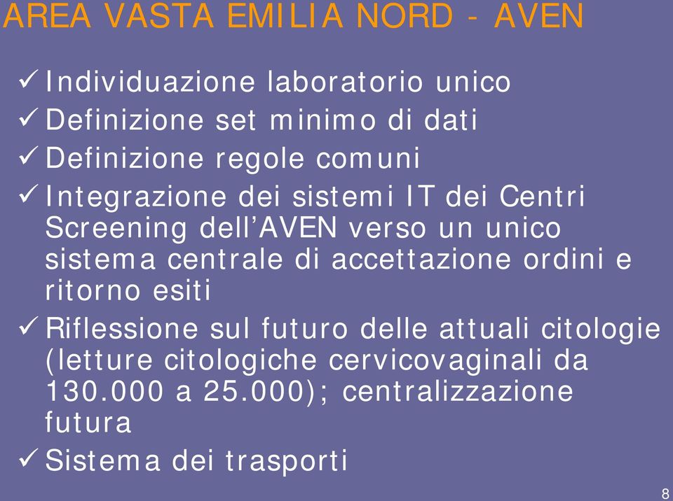 sistema centrale di accettazione ordini e ritorno esiti Riflessione sul futuro delle attuali