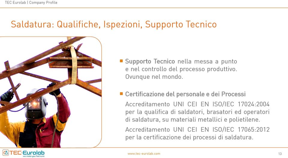 Certificazione del personale e dei Processi Accreditamento UNI CEI EN ISO/IEC 17024:2004 per la qualifica di