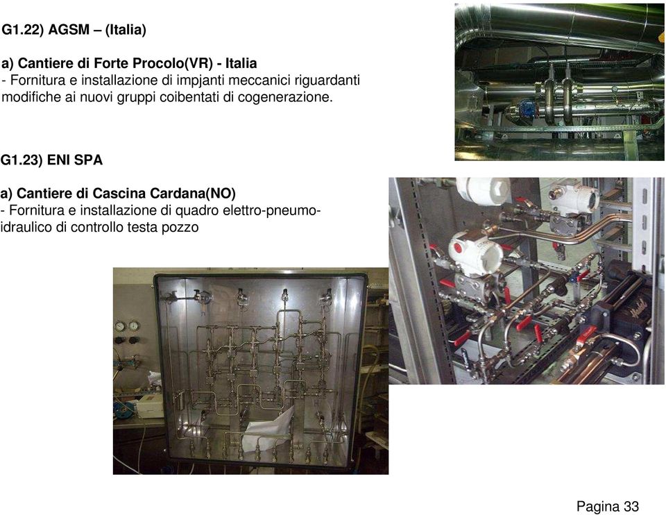 coibentati di cogenerazione. G1.