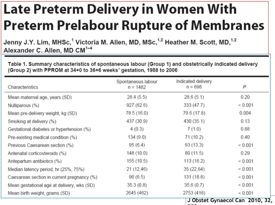 pprom late preterm N.