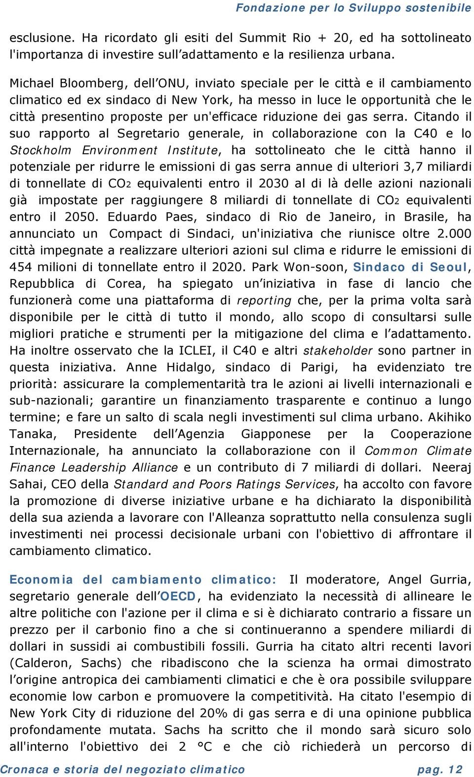 riduzione dei gas serra.