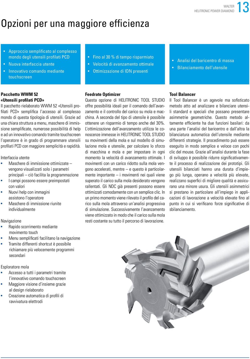 rielaborato WWM 52 «Utensili profilati PCD» semplifica l accesso al complesso mondo di questa tipologia di utensili.