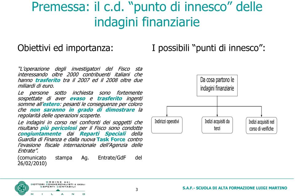 hanno trasferito tra il 2007 ed il 2008 oltre due miliardi di euro.