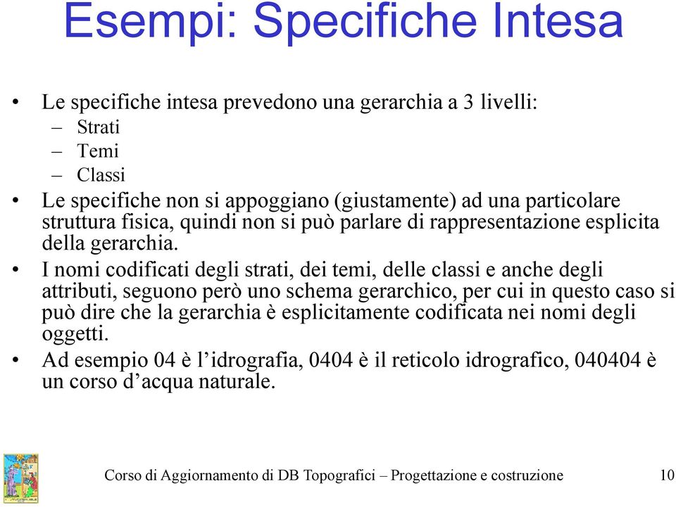 I nomi codificati degli strati, dei temi, delle classi e anche degli attributi, seguono però uno schema gerarchico, per cui in questo caso si può dire che la