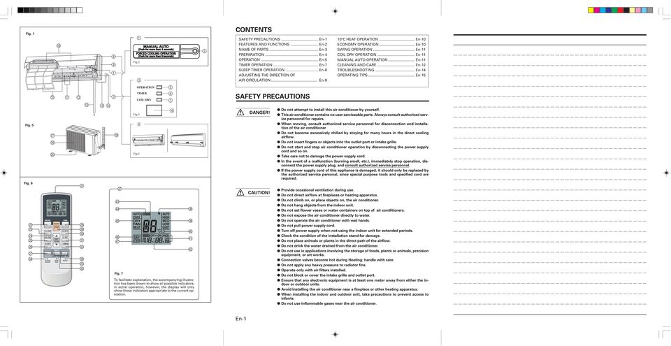 .. En-11 CLEANING AND CARE... En-12 TROUBLESHOOTING... En-14 OPERATING TIPS... En-15 Fig. 5 Fig.