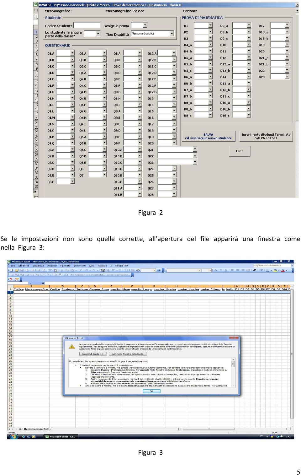 apertura del file apparirà una