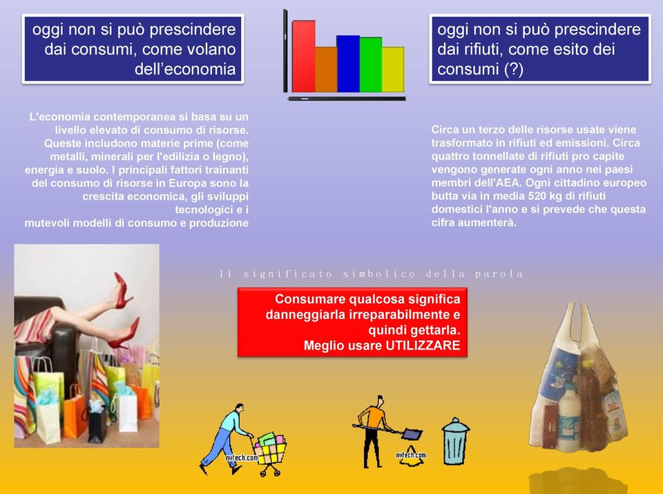 I principali fattori trainanti del consumo di risorse in Europa sono la crescita economica, gli sviluppi tecnologici e i mutevoli modelli di consumo e produzione Circa un terzo delle risorse usate