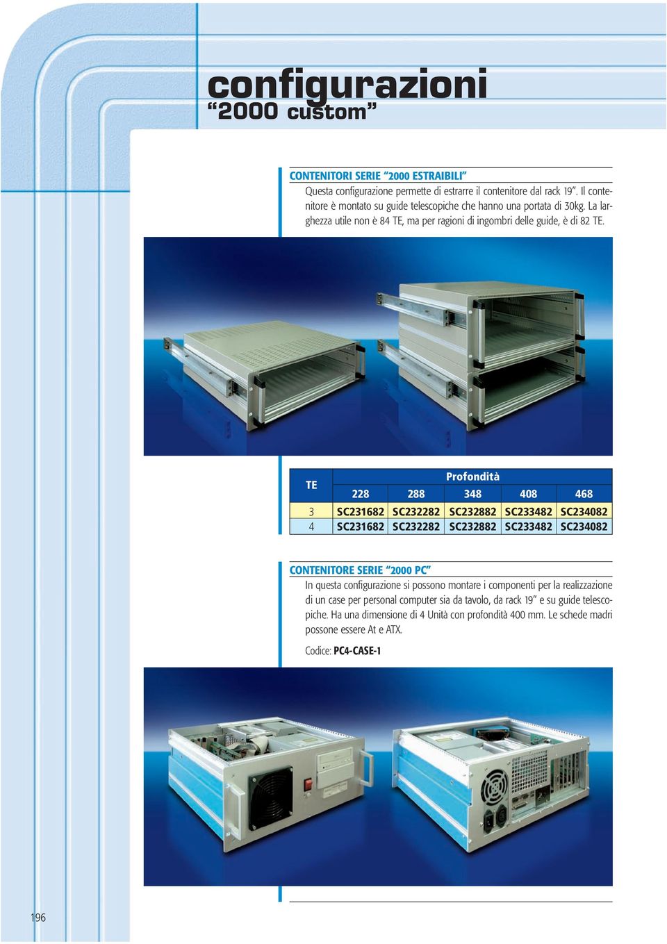 TE rofondità 228 288 38 08 68 3 SC231682 SC232282 SC232882 SC23382 SC23082 SC231682 SC232282 SC232882 SC23382 SC23082 CONTENITORE SERIE 2000 C In questa configurazione si