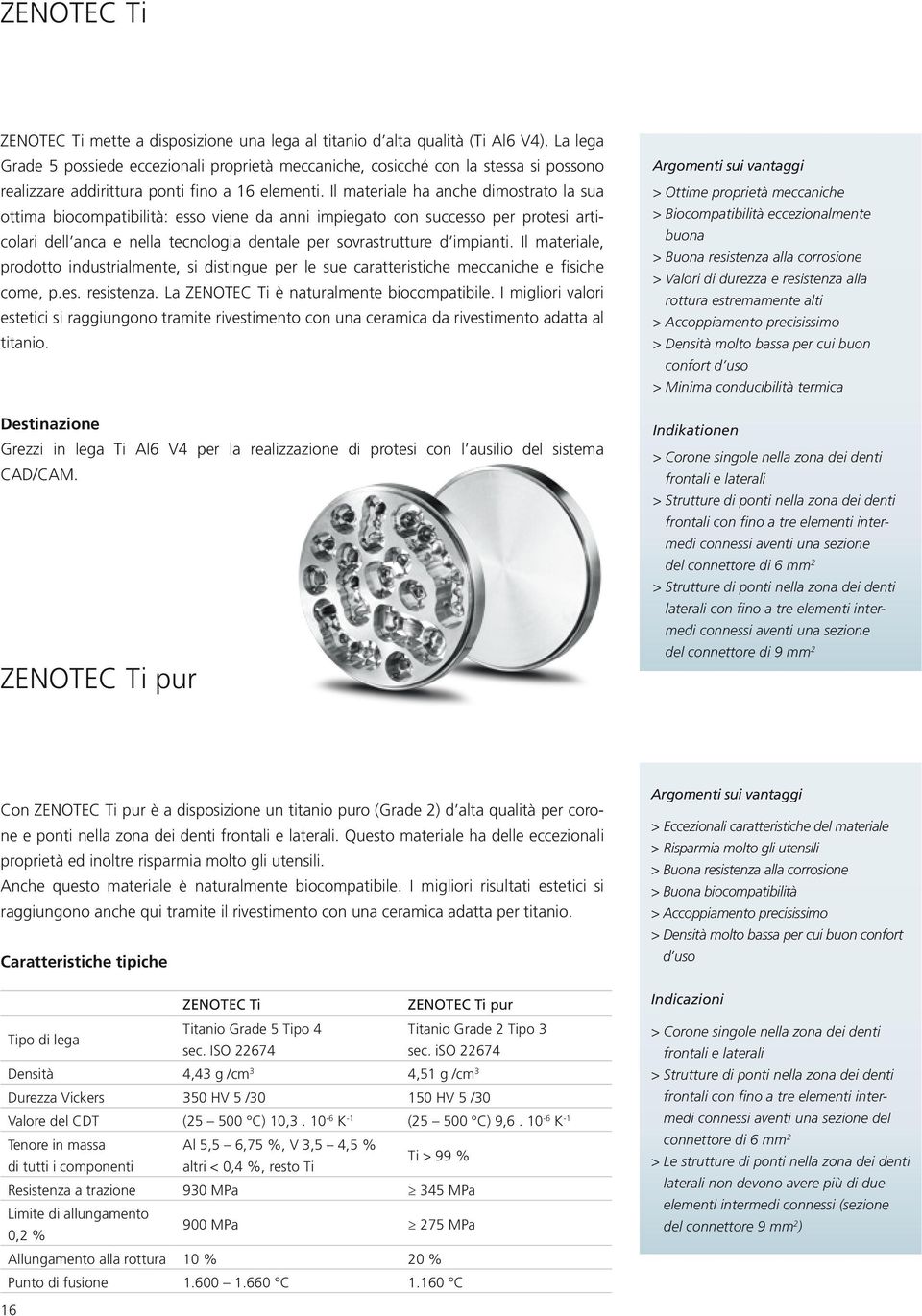 Il materiale ha anche dimostrato la sua ottima biocompatibilità: esso viene da anni impiegato con successo per protesi articolari dell anca e nella tecnologia dentale per sovrastrutture d impianti.