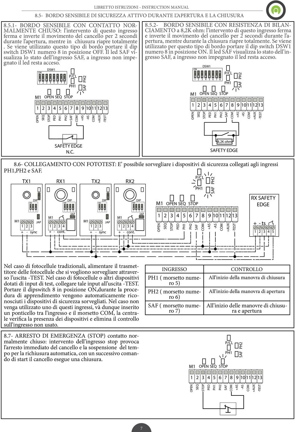 LIBRETTO ISTRUZII - INSTRUCTI MANUAL 8.5-