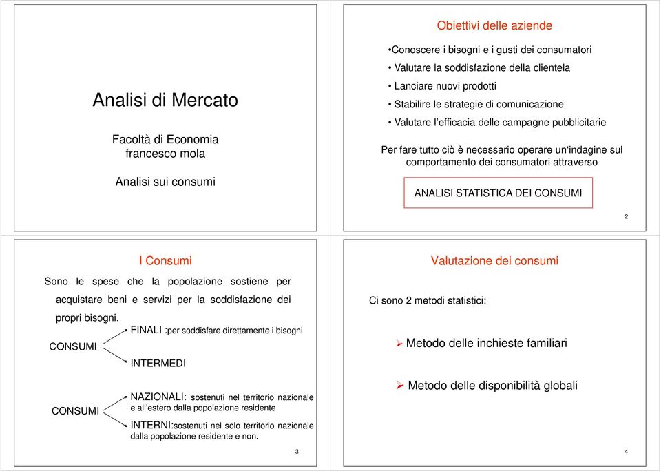 attraverso ANALISI STATISTICA DEI CONSUMI 2 I Consumi Sono le spese che la popolazione sostiene per acquistare beni e servizi per la soddisfazione dei propri bisogni.