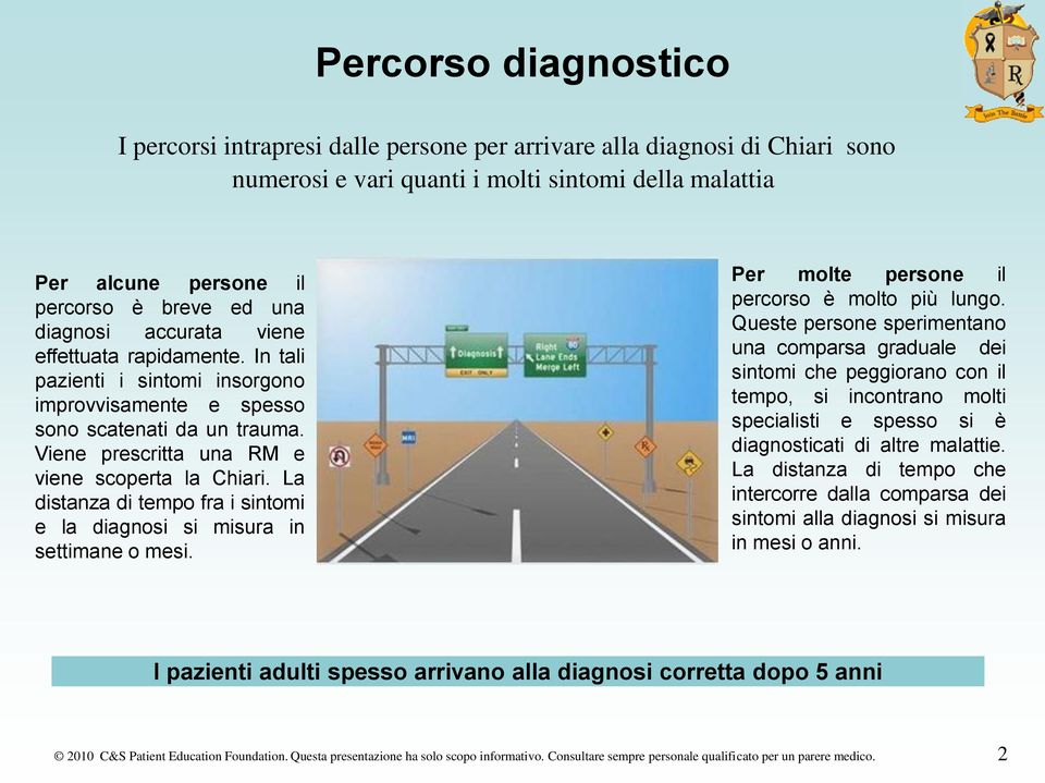 La distanza di tempo fra i sintomi e la diagnosi si misura in settimane o mesi. Per molte persone il percorso è molto più lungo.