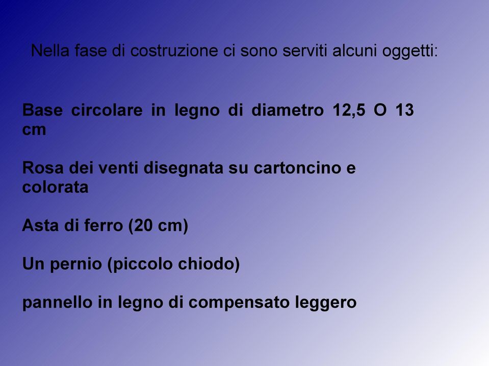 venti disegnata su cartoncino e colorata Asta di ferro (20