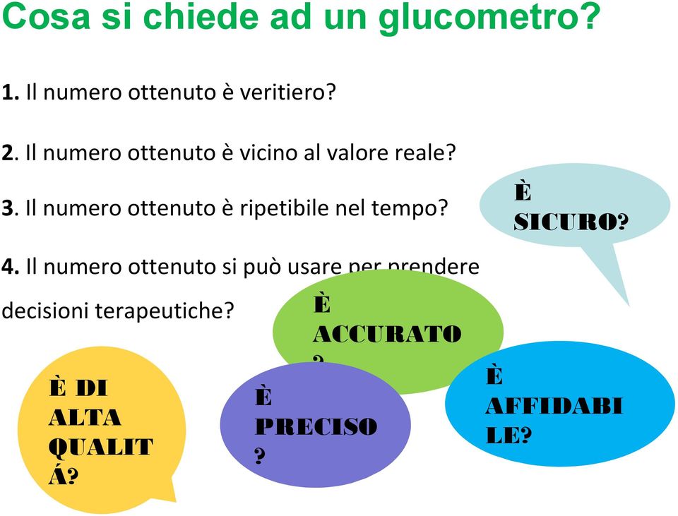 Il numero ottenuto è ripetibile nel tempo? È SICURO? 4.