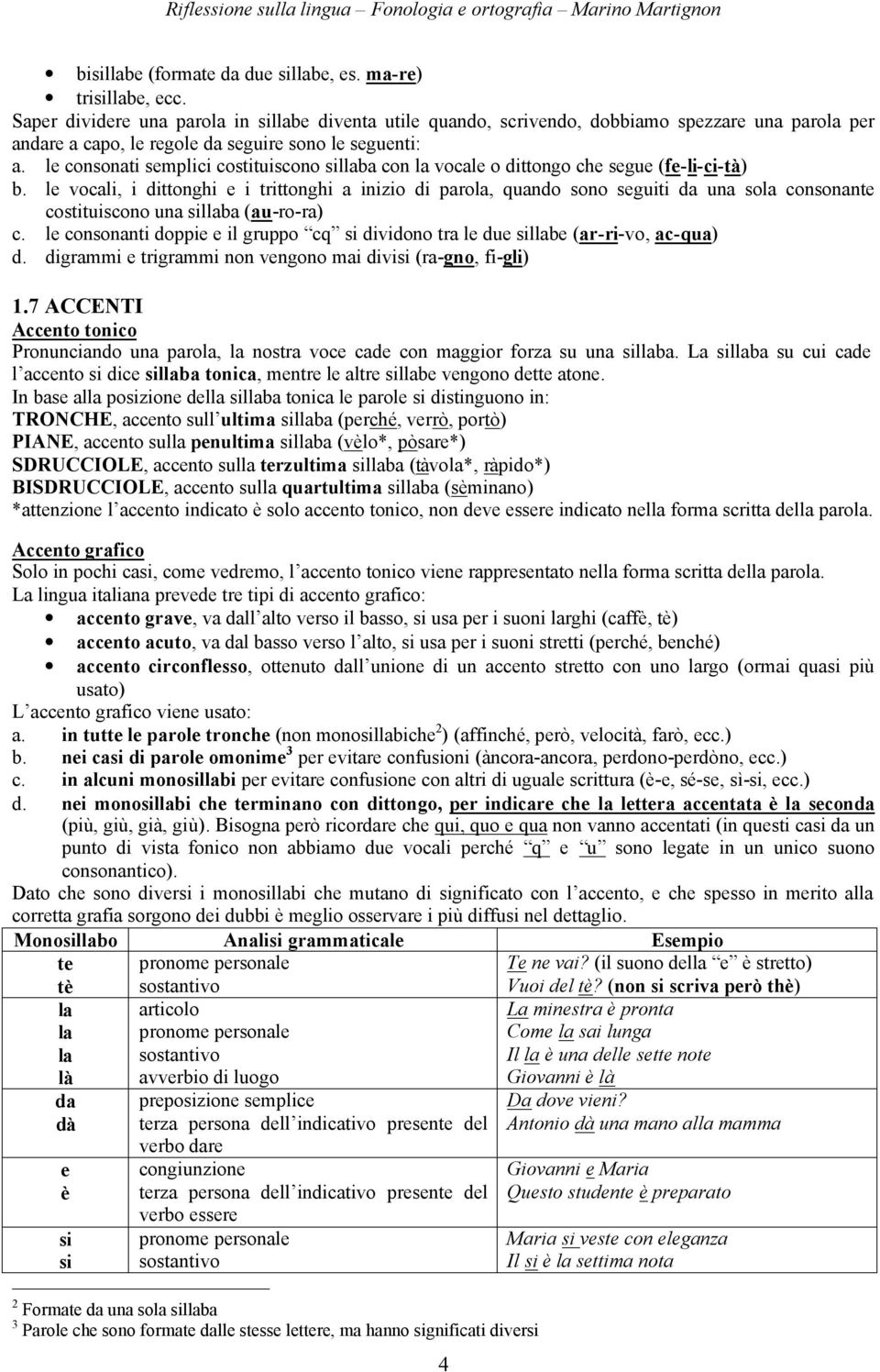 le consonati semplici costituiscono sillaba con la vocale o dittongo che segue (fe-li-ci-tà) b.