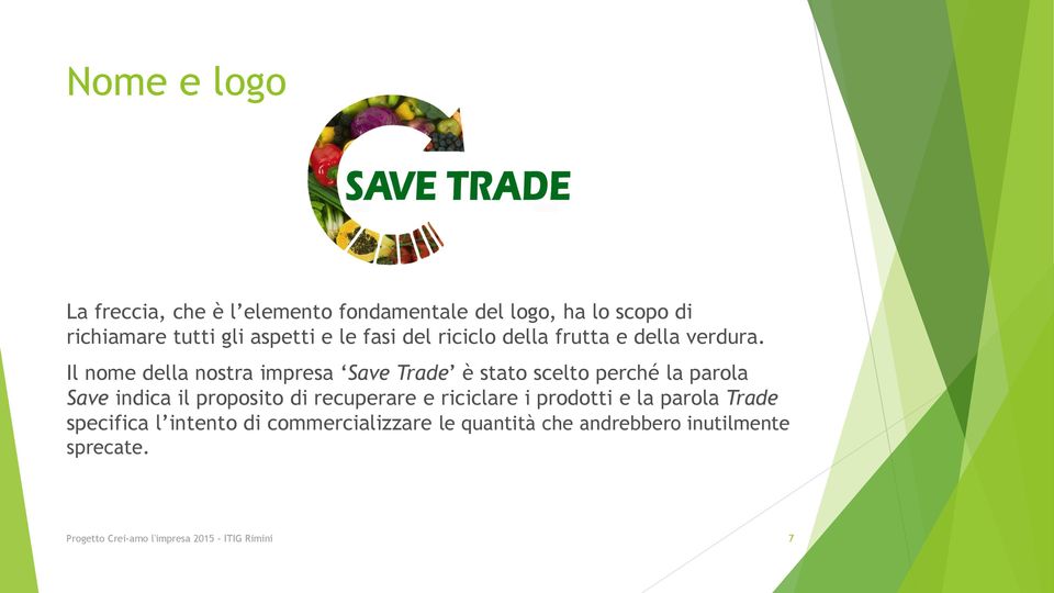 Il nome della nostra impresa Save Trade è stato scelto perché la parola Save indica il proposito di recuperare e