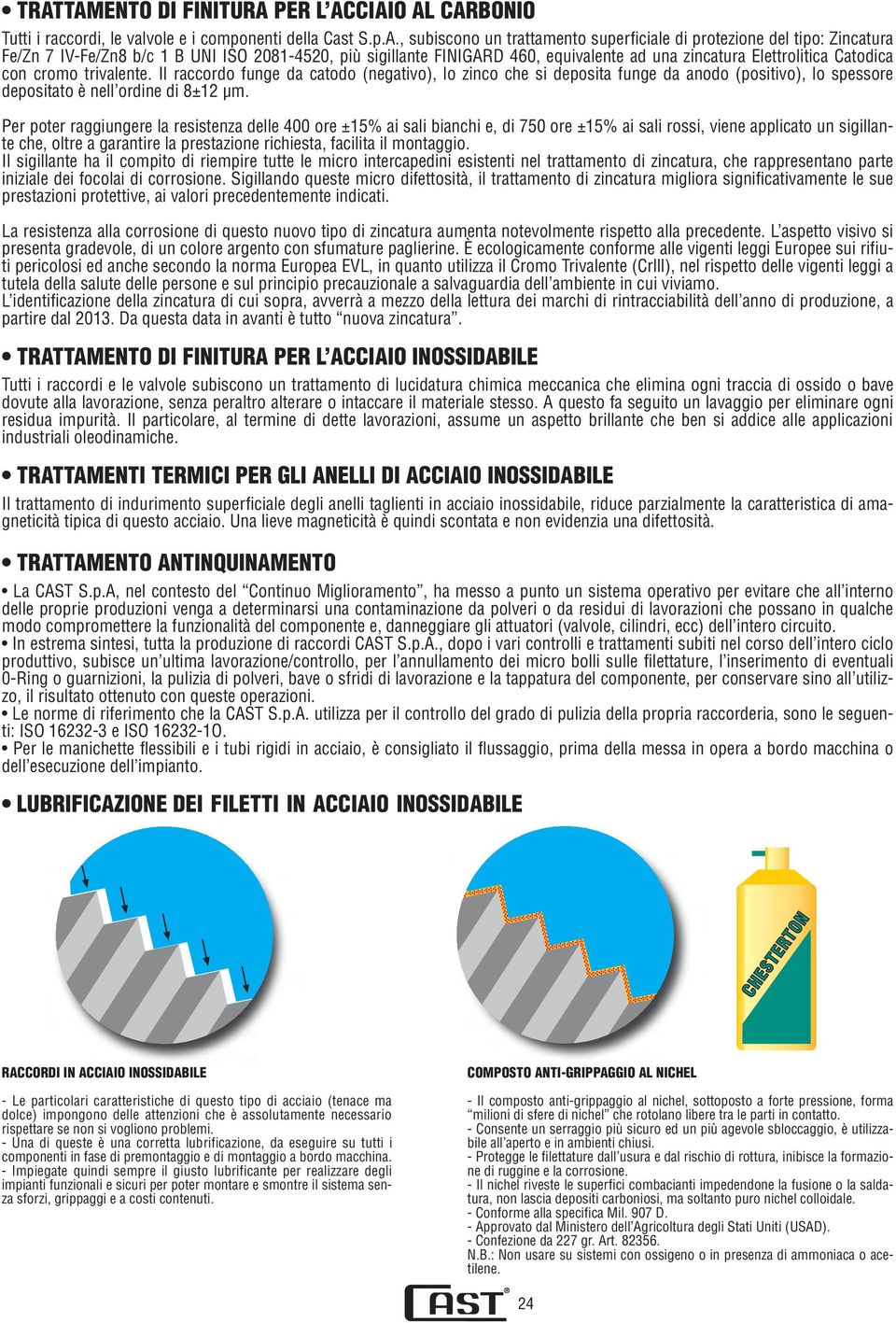 Il raccordo funge da catodo (negativo), lo zinco che si deposita funge da anodo (positivo), lo spessore depositato è nell ordine di 8±12 µm.