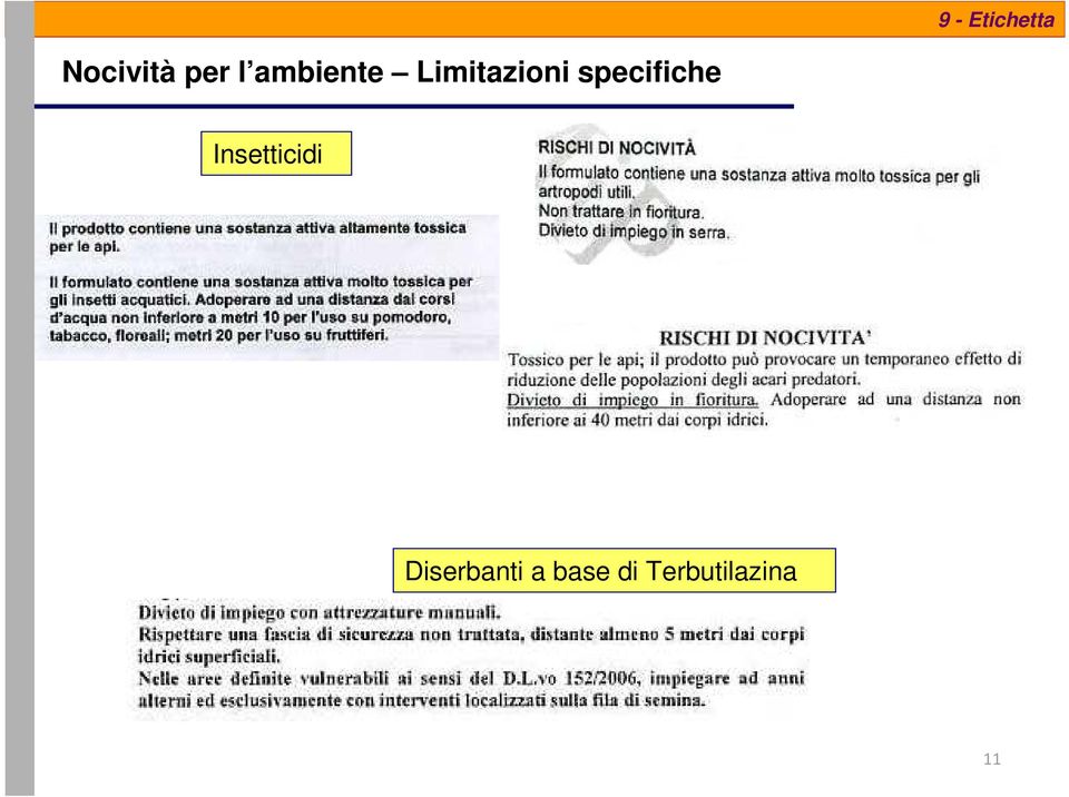 specifiche Insetticidi