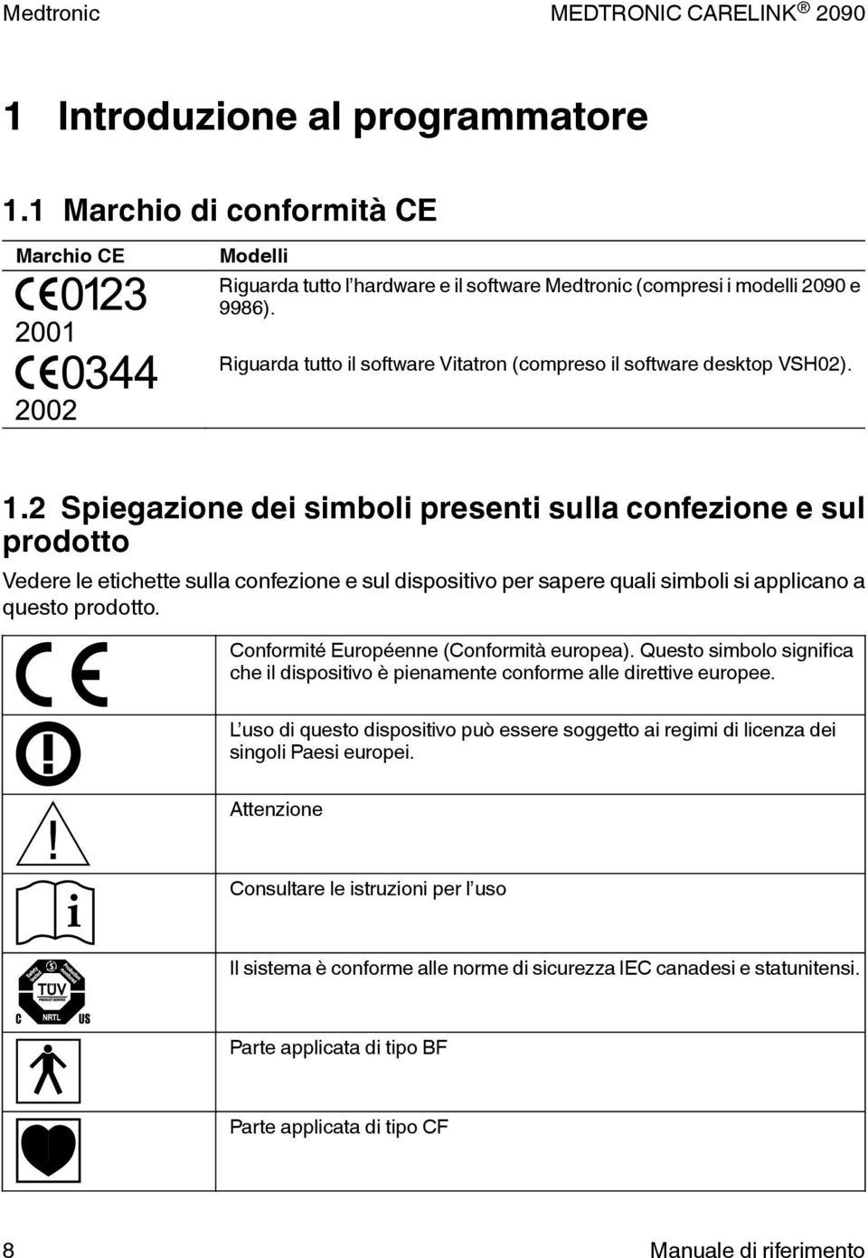 2 Spiegazione dei simboli presenti sulla confezione e sul prodotto Vedere le etichette sulla confezione e sul dispositivo per sapere quali simboli si applicano a questo prodotto.