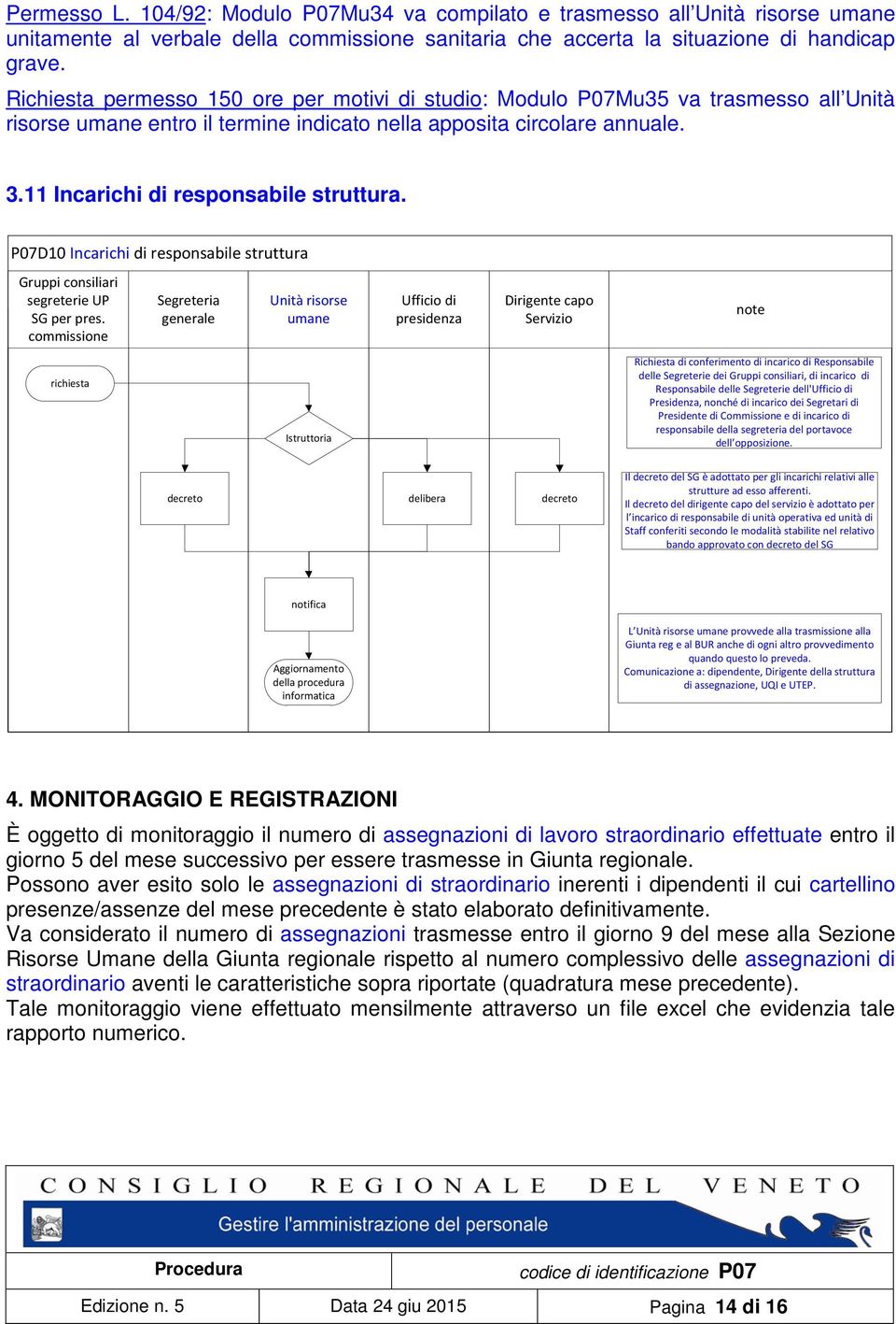 11 Incarichi di responsabile struttura. P07D10 Incarichi di responsabile struttura Gruppi consiliari segreterie UP SG per pres.