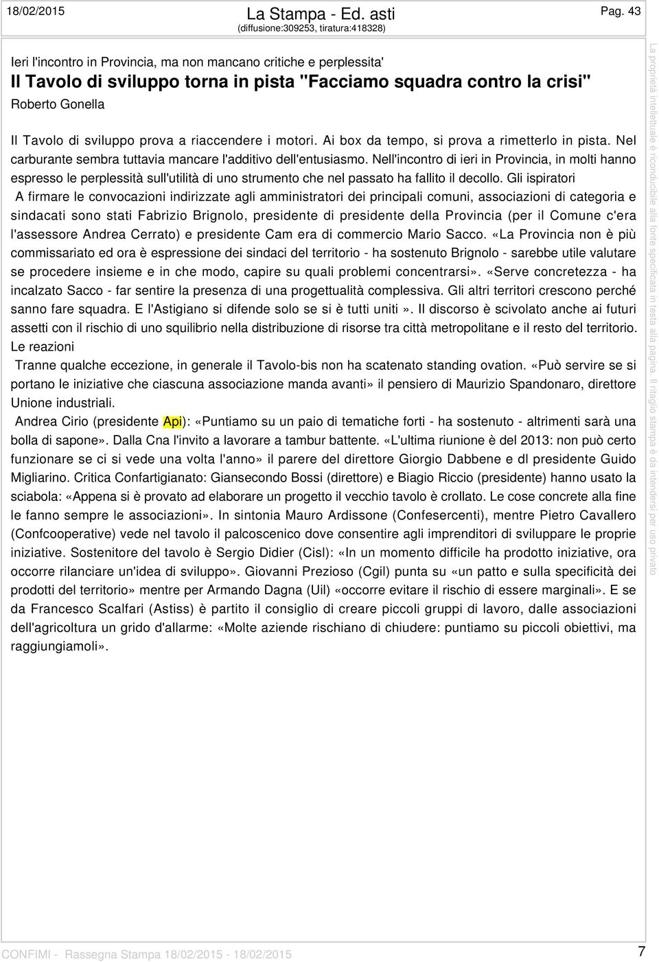 Tavolo di sviluppo prova a riaccendere i motori. Ai box da tempo, si prova a rimetterlo in pista. Nel carburante sembra tuttavia mancare l'additivo dell'entusiasmo.